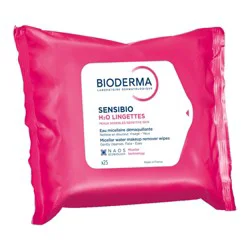 Bioderma Sensibio H2O Facial Cleansing And Makeup Removing Wipes For Sensitive Skin - 25ct: Paraben-Free, Soap-Free