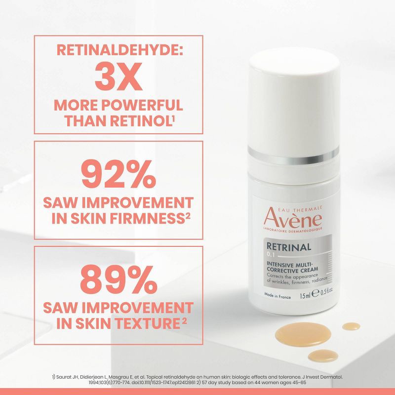 slide 5 of 7, Avene Retrinal 0.1% Intensive Multi-Corrective Anti-Aging Cream Powered by Retinaldehyde - 0.5 fl oz, 0.5 fl oz