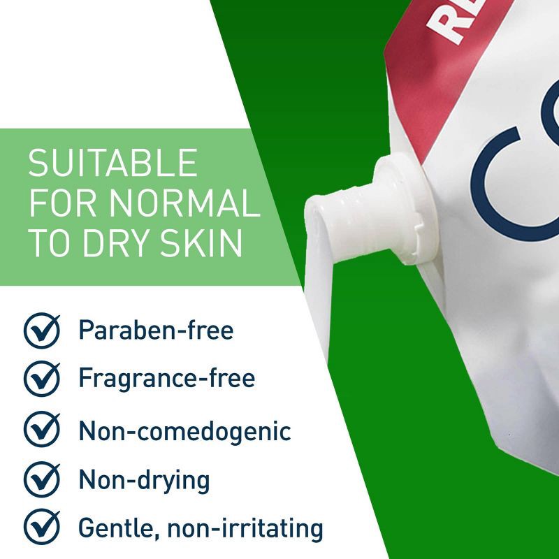 slide 6 of 12, CeraVe Hydrating Face Wash with Hyaluronic Acid and Glycerin for Normal to Dry Skin - Refill - 16 fl oz, 16 fl oz