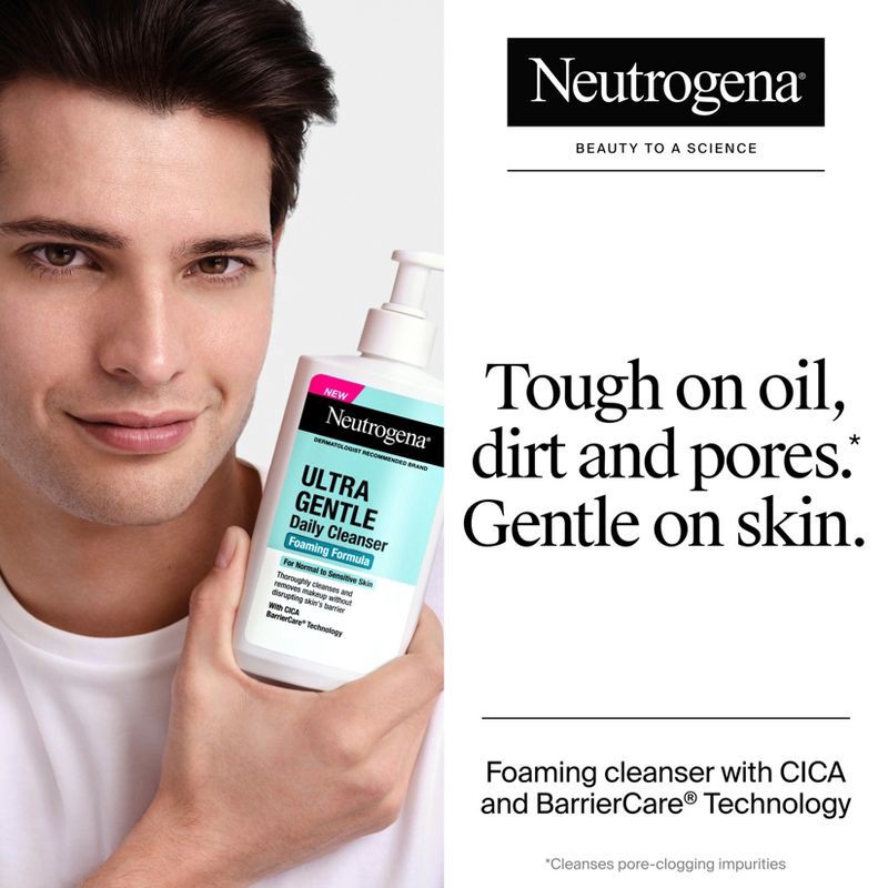 slide 4 of 10, Neutrogena Ultra Gentle Daily Cleanser Foaming Formula - 8.5 fl oz, 8.5 fl oz