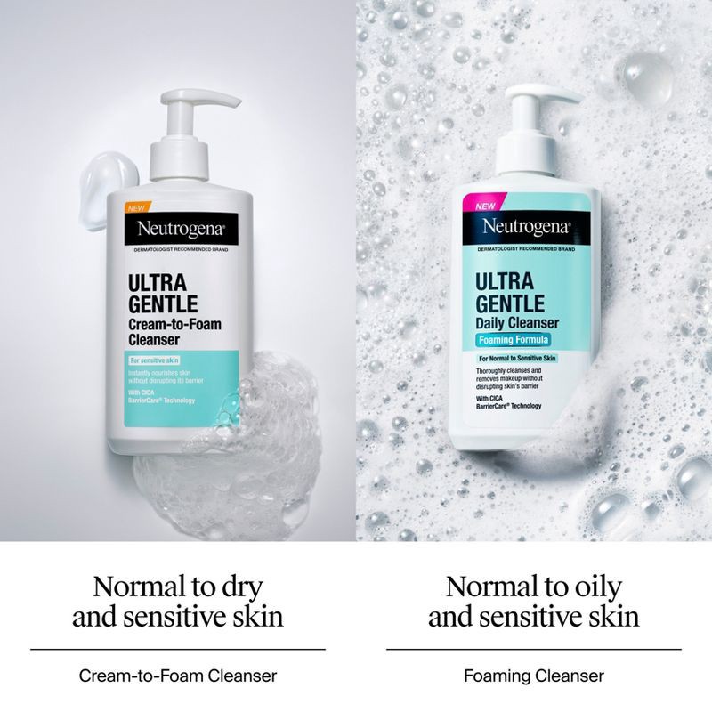 slide 10 of 10, Neutrogena Ultra Gentle Daily Cleanser Foaming Formula - 8.5 fl oz, 8.5 fl oz