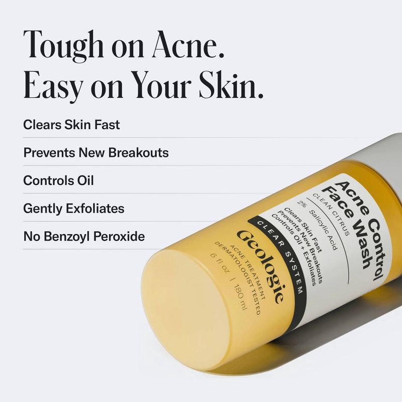 slide 4 of 9, Geologie Clear System Acne Control Face Wash - 6 fl oz, 6 fl oz