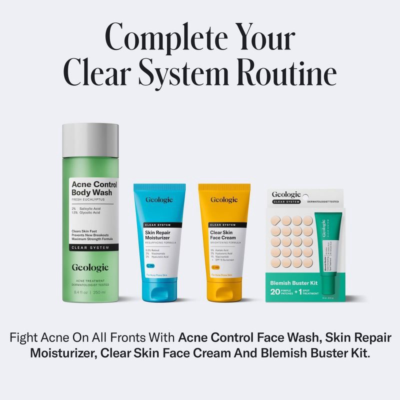 slide 7 of 9, Geologie Clear System Acne Control Face Wash - 6 fl oz, 6 fl oz