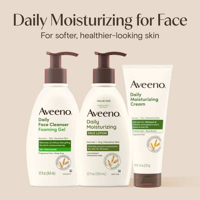 slide 9 of 11, Aveeno Daily Moisture Face Lotion - 12 fl oz, 12 fl oz