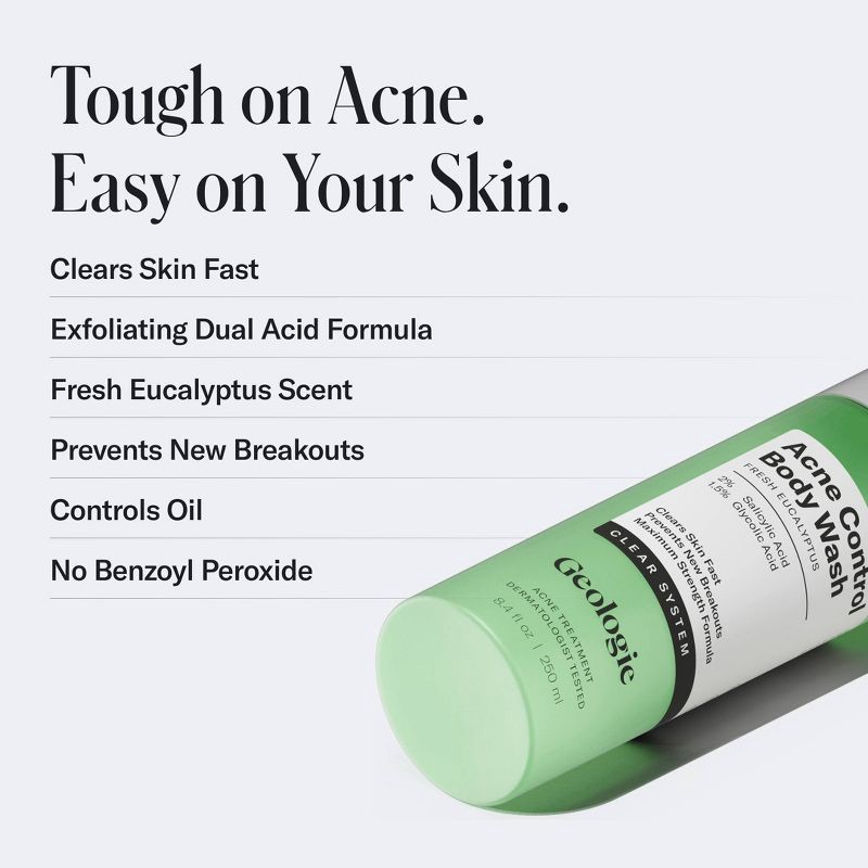 slide 4 of 10, Geologie Clear System Acne Control Body Wash - 8.4 fl oz, 8.4 fl oz