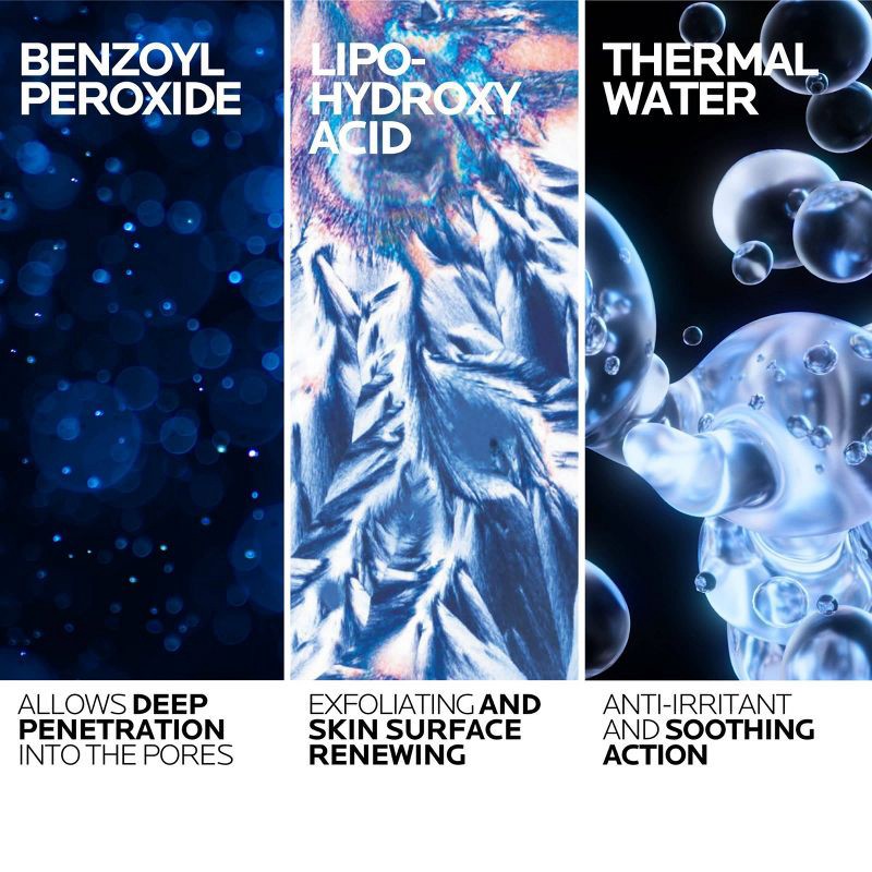 slide 3 of 9, La Roche Posay Effaclar Dual Action Acne Face Cleanser with 4% Benzoyl Peroxide - 6.7 fl oz, 6.7 fl oz