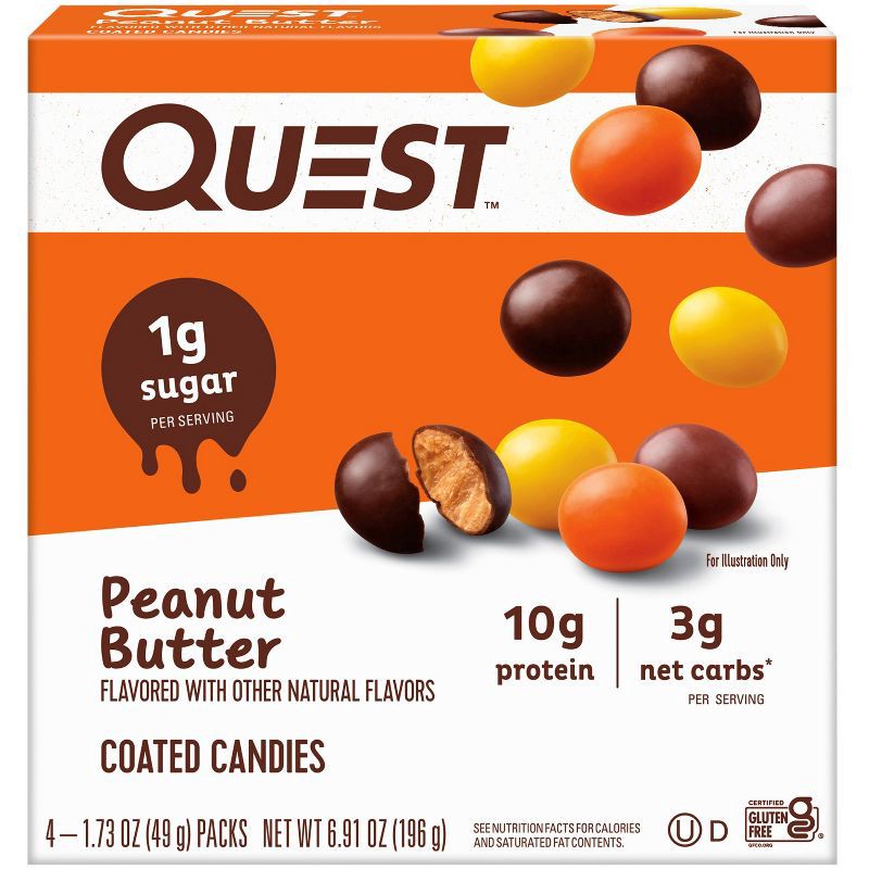 slide 1 of 4, Quest Nutrition Filled Coated Candies - Peanut Butter - 4pk, 4 ct