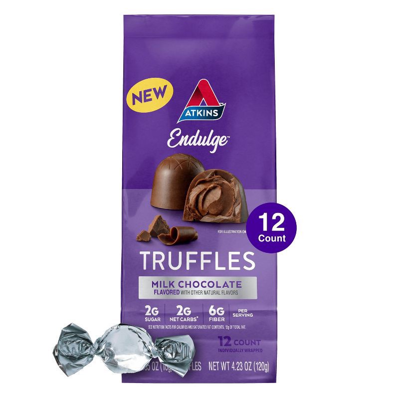 slide 1 of 5, Atkins Endulge Milk Chocolate Truffles - 4.23oz/12pk, 4.23 oz, 12 ct