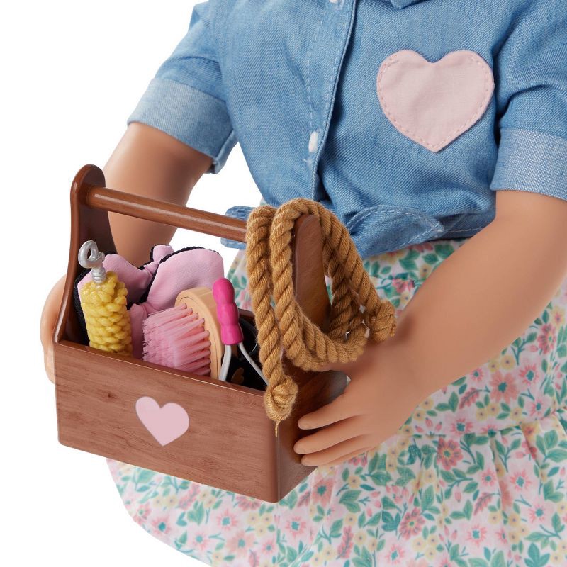 slide 5 of 7, Our Generation Lainey Posable 18" Cowgirl Doll with Horse Accessories and Storybook: Plastic Fashion Doll with Hazel Eyes, Straight Hair, 1 ct