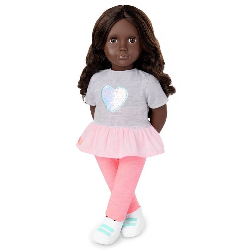 slide 4 of 5, Our Generation Kezia 18" Doll with Luggage and Travel Accessories Set: Wavy Dark Brown Hair, No Articulation, 1 ct