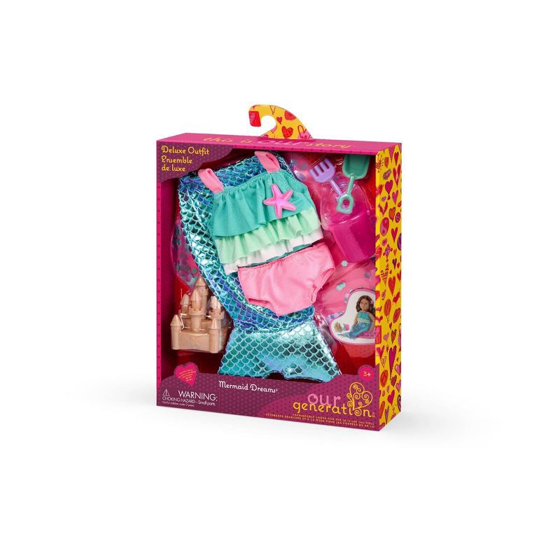 slide 6 of 6, Our Generation Mermaid Dreams Swimsuit Outfit and Beach Accessories for 18" Dolls, 1 ct
