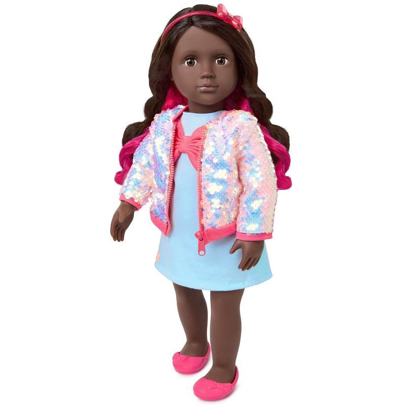 slide 2 of 5, Our Generation Shine All Day Sequin Jacket and Dress Outfit for 18" Dolls, 1 ct