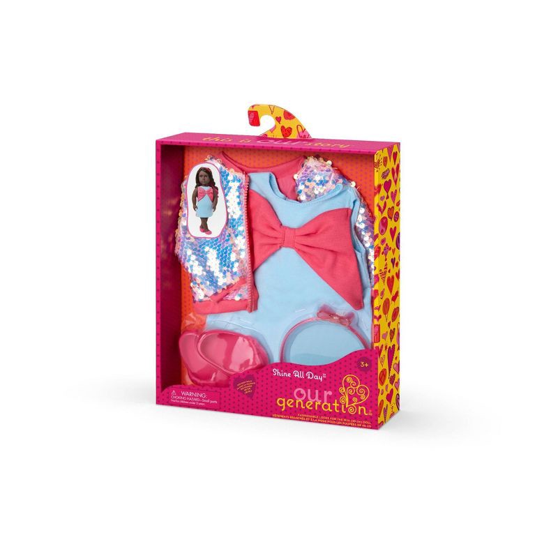 slide 5 of 5, Our Generation Shine All Day Sequin Jacket and Dress Outfit for 18" Dolls, 1 ct