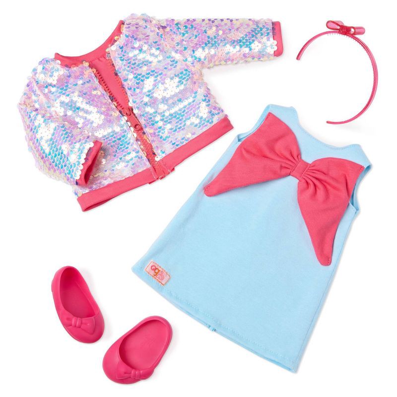 slide 1 of 5, Our Generation Shine All Day Sequin Jacket and Dress Outfit for 18" Dolls, 1 ct