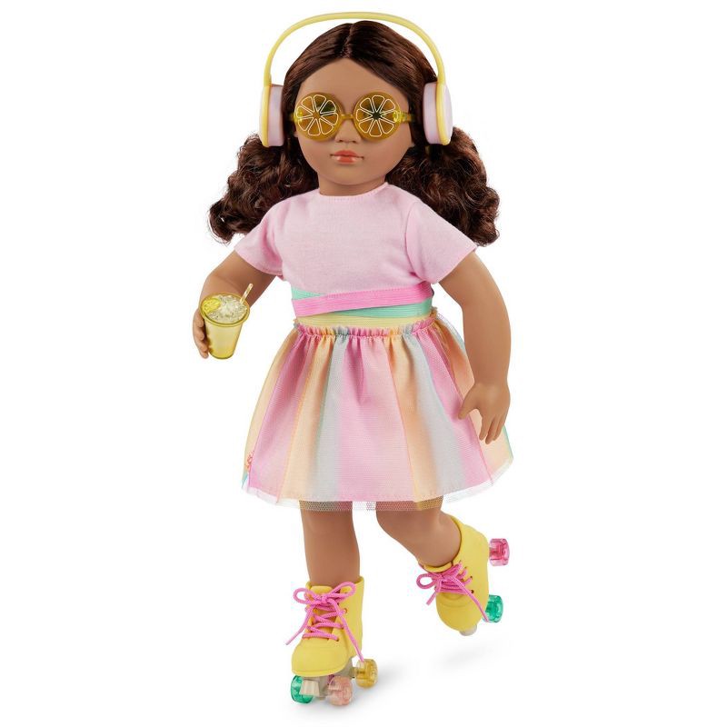 slide 2 of 6, Our Generation Rollerblades and Lemonade Outfit with Rainbow Roller Skates and Accessories for 18" Dolls: 7 Pieces Set, 7 ct