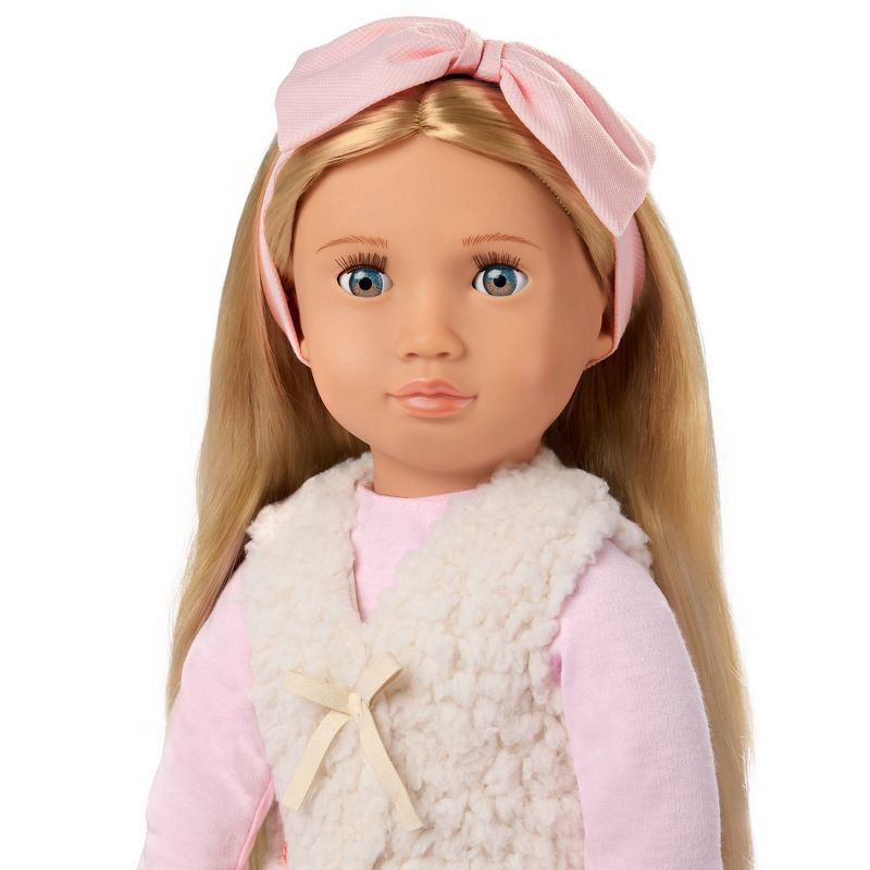 slide 3 of 4, Our Generation Emmie 18" Fashion Doll: Straight Blonde Hair, Plastic & Polyester, Caucasian Girl, No Articulation, 1 ct