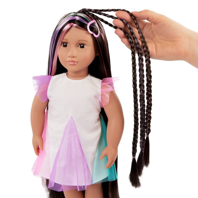 slide 5 of 8, Our Generation Tina 18" Rainbow Hair Grow Doll with Hair Clips and Styling Book Accessories, 1 ct
