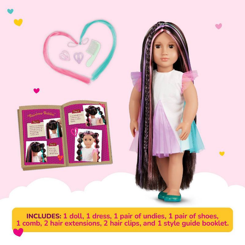 slide 3 of 8, Our Generation Tina 18" Rainbow Hair Grow Doll with Hair Clips and Styling Book Accessories, 1 ct