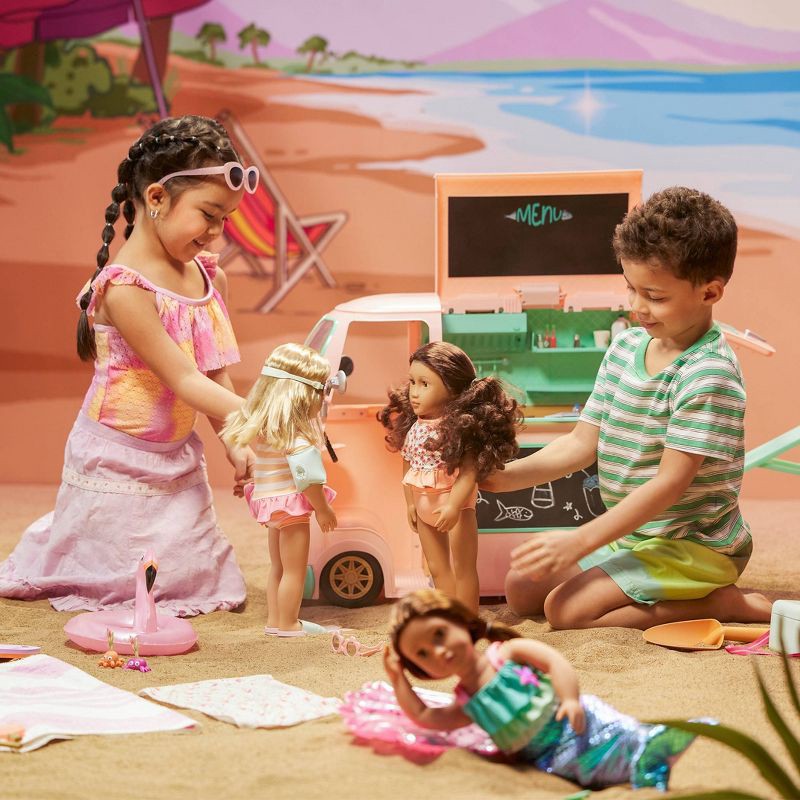 slide 6 of 15, Our Generation On the Move Food Truck Vehicle Playset Accessory for 18" Dolls: 54-Piece Toy Set with Play Food, 1 ct