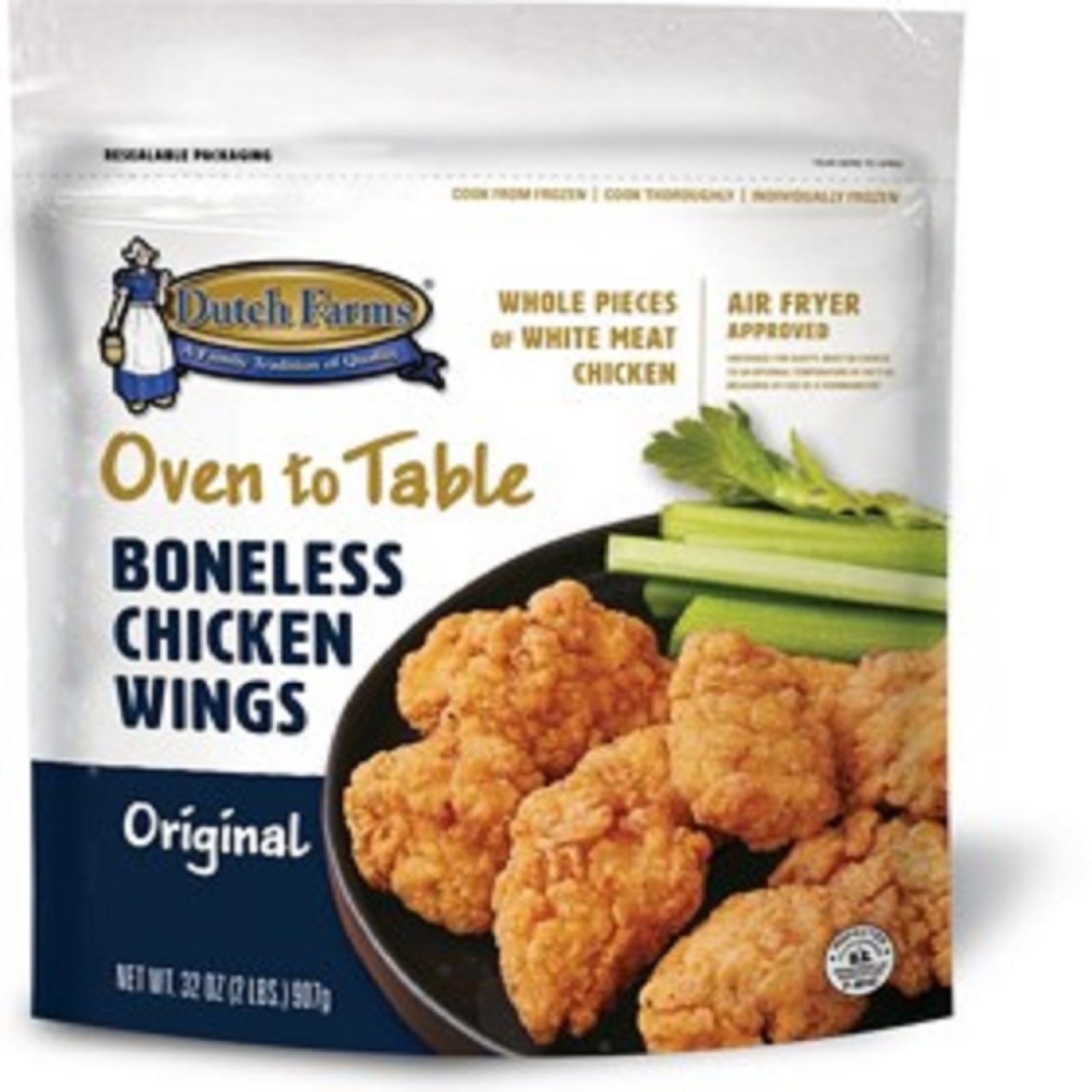 slide 1 of 1, Dutch Farms Boneless Chicken Wings, 32 oz