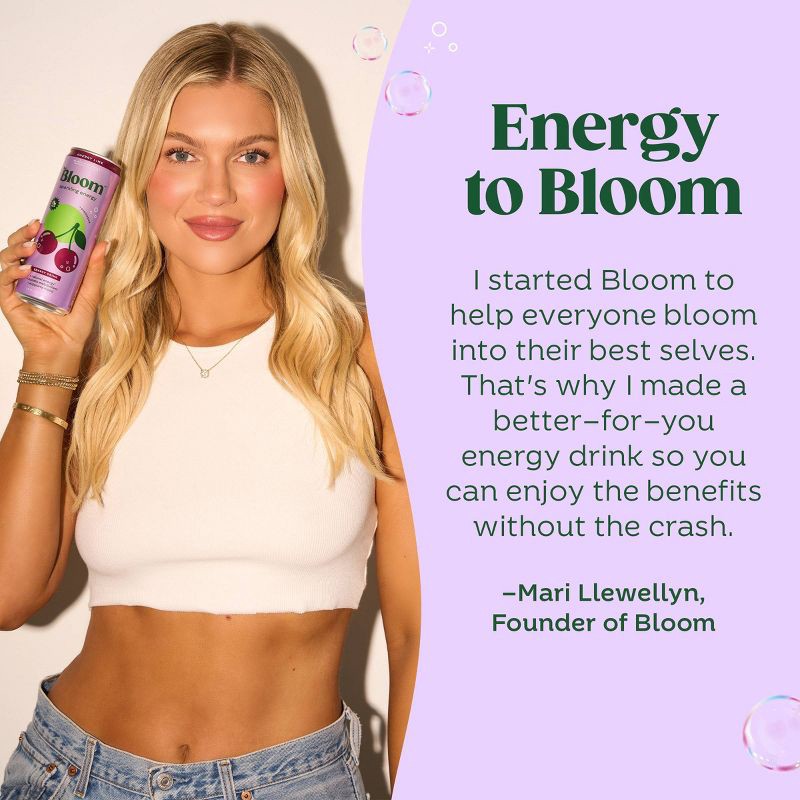 slide 6 of 7, Bloom Cherry Lime Energy Drink - 12 fl oz Can, 12 fl oz