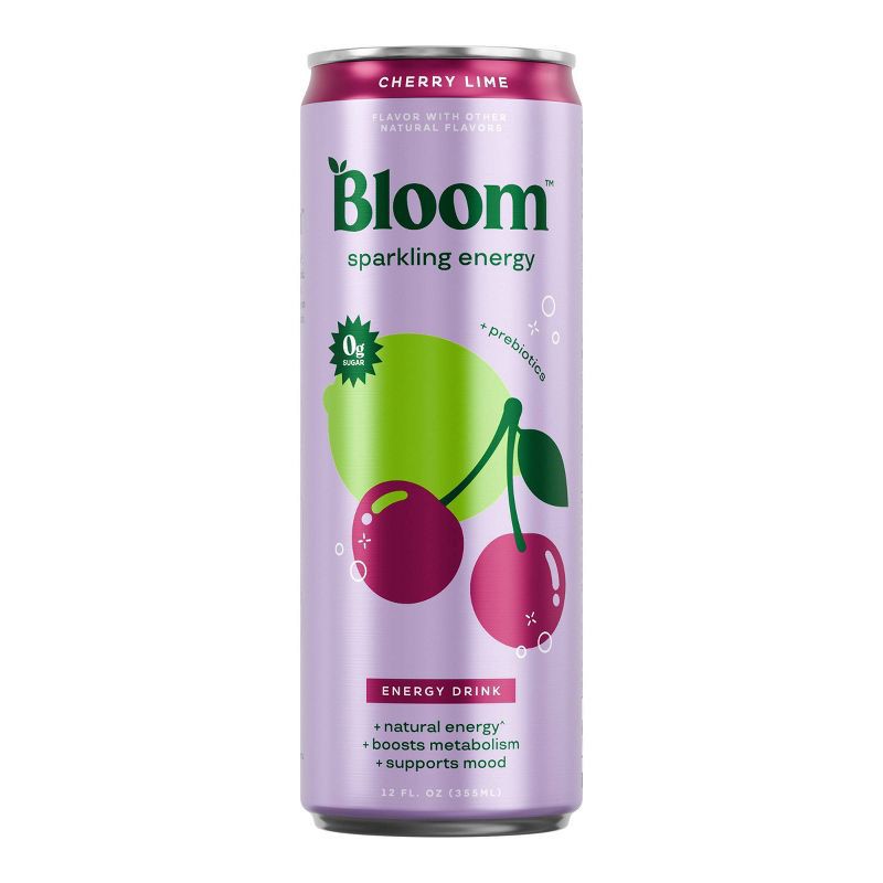 slide 1 of 7, Bloom Cherry Lime Energy Drink - 12 fl oz Can, 12 fl oz