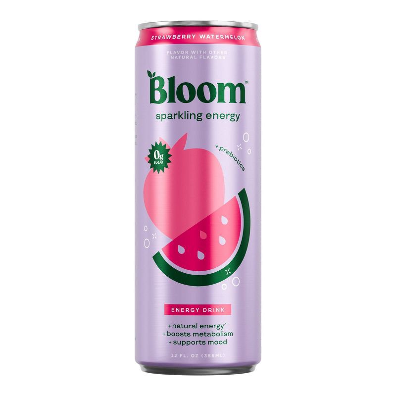 slide 1 of 7, Bloom Strawberry Watermelon Energy Drink - 12 fl oz Can, 12 fl oz