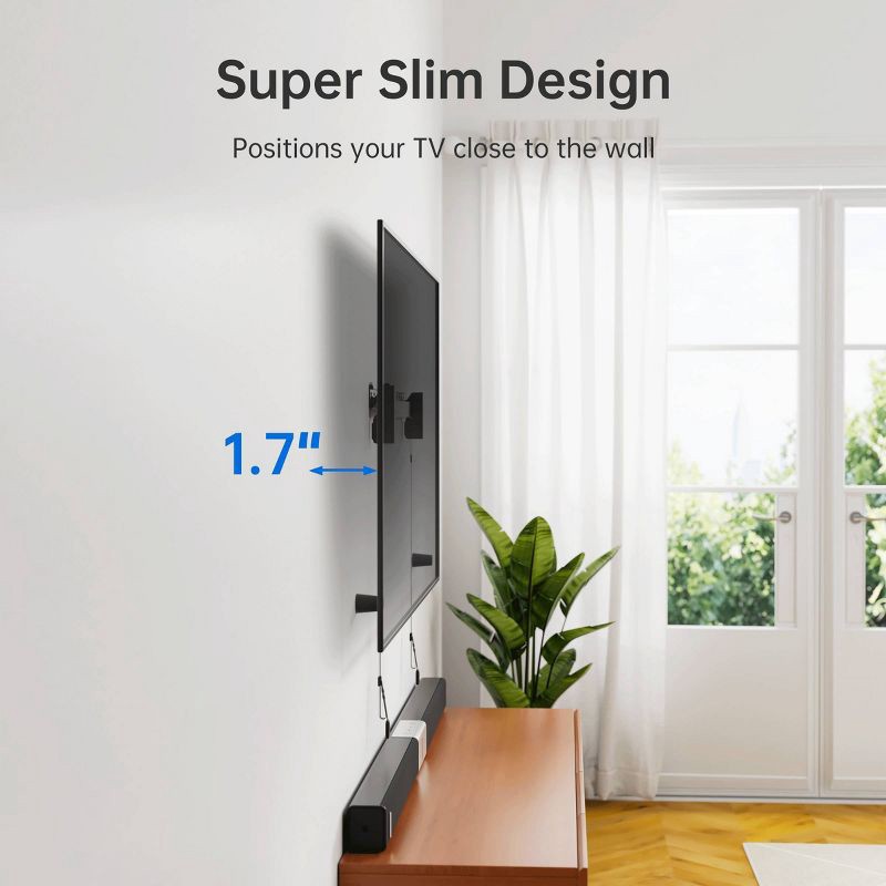 slide 2 of 8, ErgoAV Large Fixed TV Mount 32"- 90"TVs: Steel Wall Bracket for 135 lbs Capacity, 135 lb