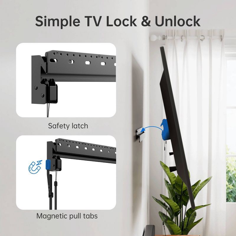slide 4 of 8, ErgoAV Large Fixed TV Mount 32"- 90"TVs: Steel Wall Bracket for 135 lbs Capacity, 135 lb