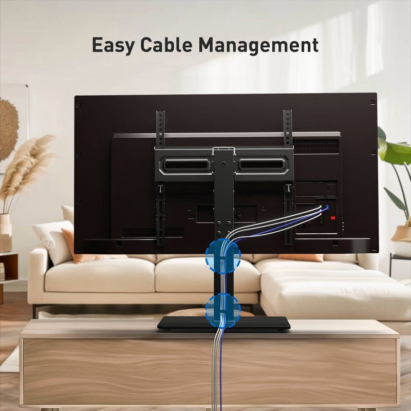 slide 2 of 8, ErgoAV Tabletop TV Stand 32"- 65" TVs: Adjustable Height, Steel, Max 88 lbs, 88 lb