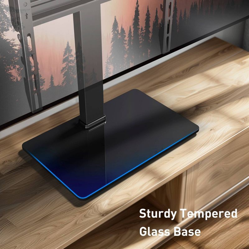 slide 8 of 8, ErgoAV Tabletop TV Stand 32"- 65" TVs: Adjustable Height, Steel, Max 88 lbs, 88 lb