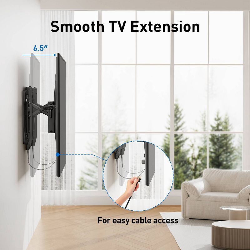 slide 7 of 10, ErgoAV Extend and Tilt TV Mount 42"- 98" TVs: Wall Mount for 200x100, 600x400 VESA, 1 ct