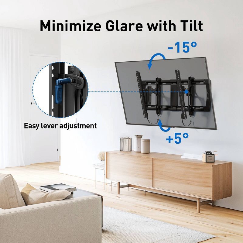 slide 10 of 10, ErgoAV Extend and Tilt TV Mount 42"- 98" TVs: Wall Mount for 200x100, 600x400 VESA, 1 ct