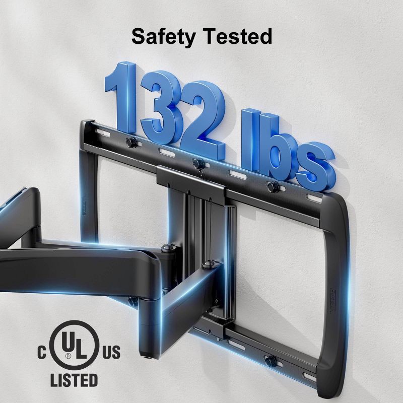 slide 3 of 9, ErgoAV Large Motion TV Mount 42"- 90"TVs: Full-Motion Extendable Swivel for Walls, 1 ct