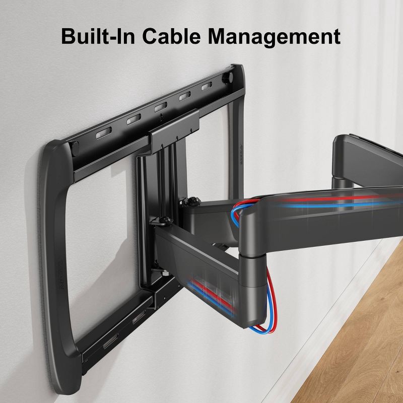 slide 9 of 9, ErgoAV Large Motion TV Mount 42"- 90"TVs: Full-Motion Extendable Swivel for Walls, 1 ct