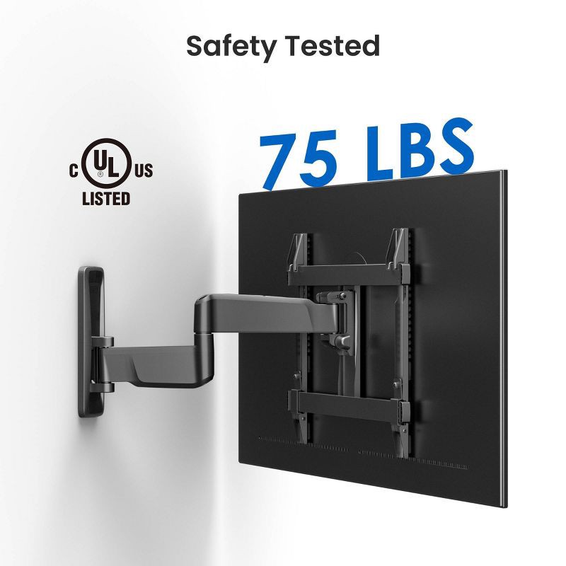 slide 3 of 8, ErgoAV Medium Motion TV Wall Mount 32"- 65" TVs: Swivel Extendable Full Motion Steel, 1 ct