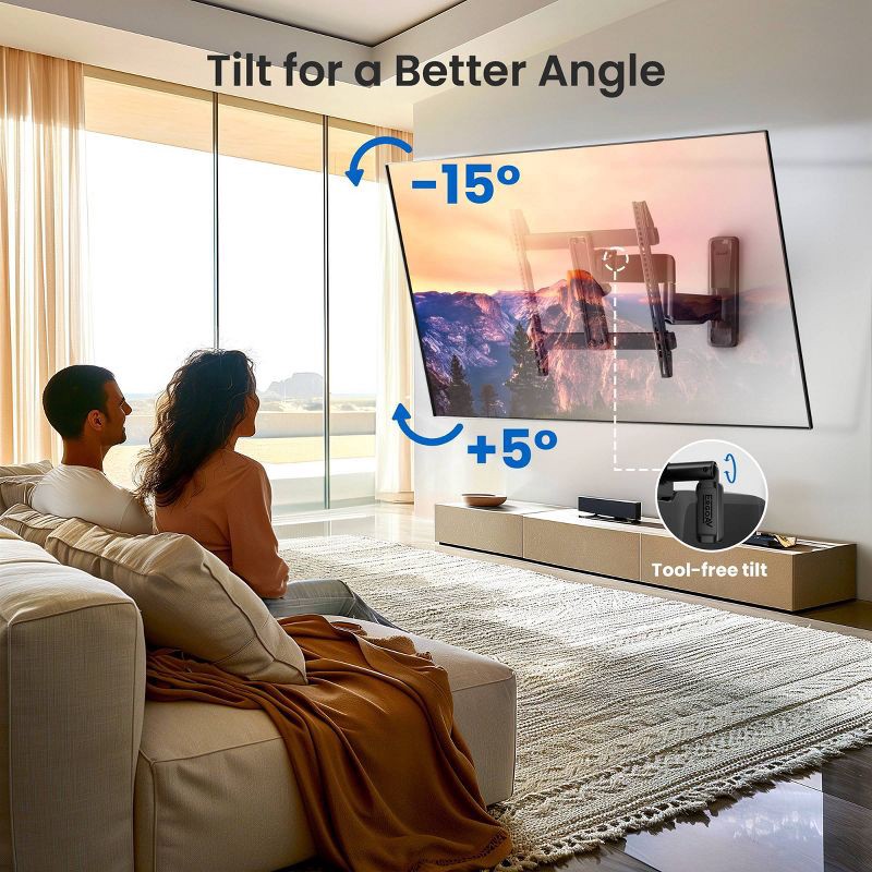 slide 7 of 8, ErgoAV Medium Motion TV Wall Mount 32"- 65" TVs: Swivel Extendable Full Motion Steel, 1 ct