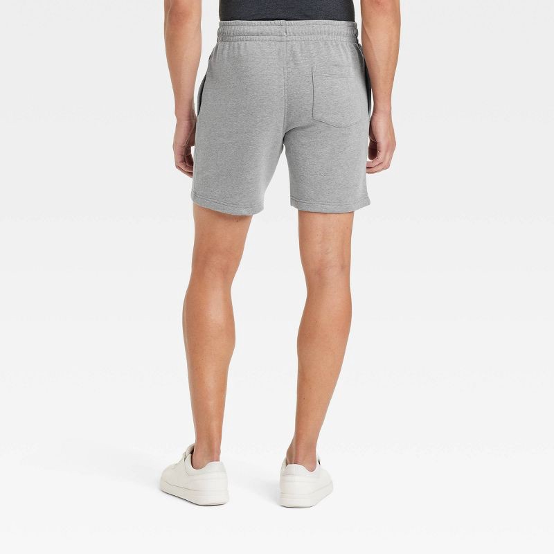 slide 2 of 3, Men's Every Wear 7" Ultra Soft Fleece Pull-On Shorts - Goodfellow & Co™ Gray L: Mid Rise, Drawstring Waistband, 1 ct