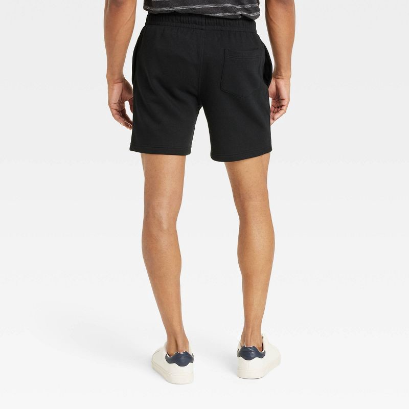 slide 2 of 3, Men's Every Wear 7" Ultra Soft Fleece Pull-On Shorts - Goodfellow & Co™ Black XXL: Mid Rise, Drawstring Waistband, 1 ct