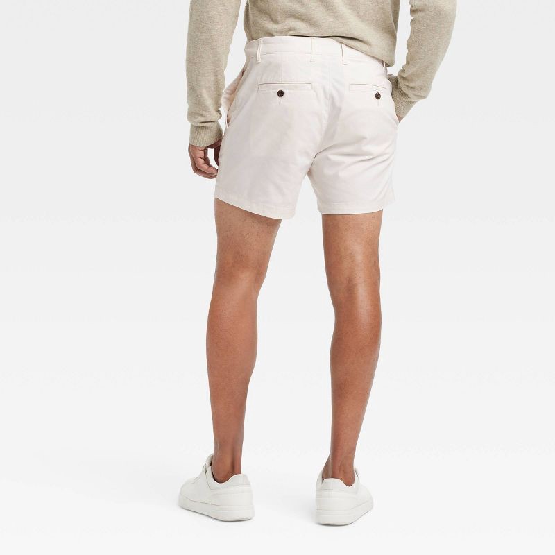 slide 2 of 3, Men's Every Wear 5" Flat Front Chino Shorts - Goodfellow & Co™ Dog Bone 32: Slim Fit, Mid Rise, Stretch, 1 ct