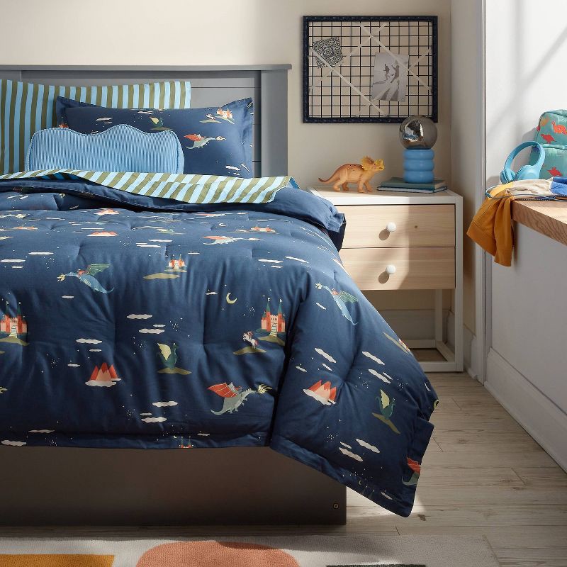 slide 1 of 5, Twin Dragon Kids' Comforter Set - Pillowfort™, 1 ct