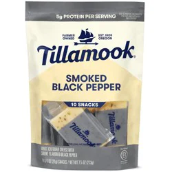 Tillamook Smoked Black Pepper Cheese Snack Portions -7.5oz/10ct