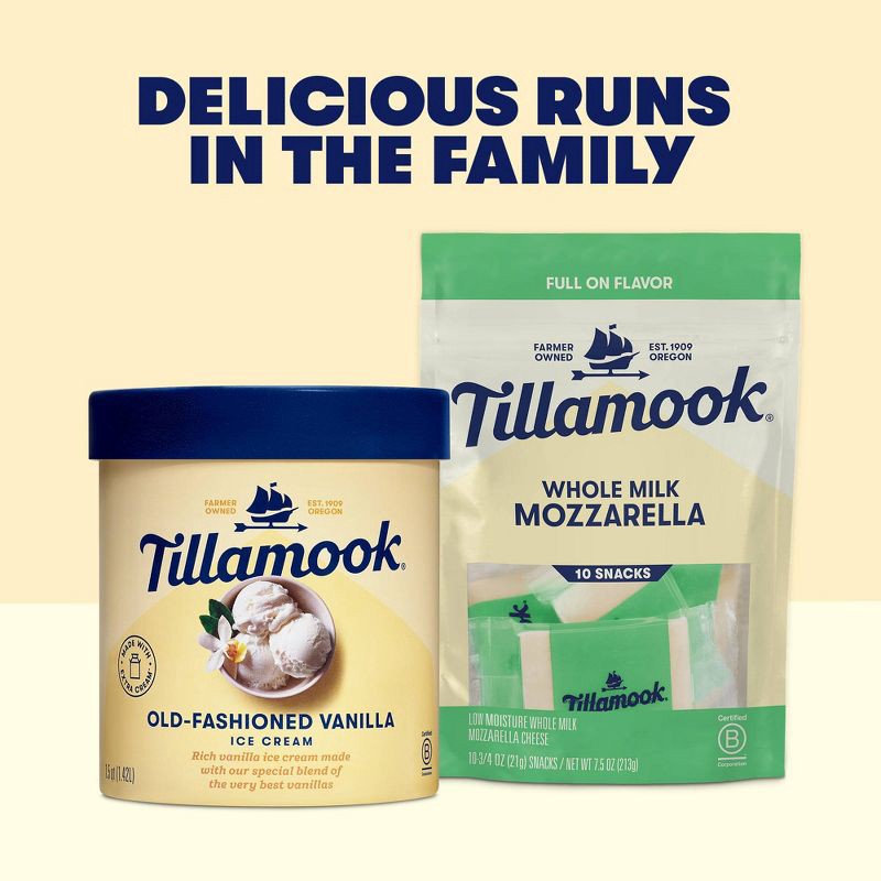 slide 5 of 5, Tillamook Whole Milk Mozzarella Cheese Snack Portion - 7.5oz/10ct, 7.5 oz, 10 ct