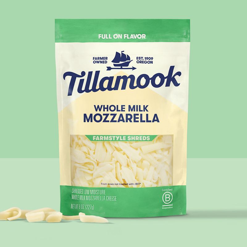 slide 2 of 9, Tillamook Whole Milk Mozzarella Cheese Shred 8oz, 8 oz
