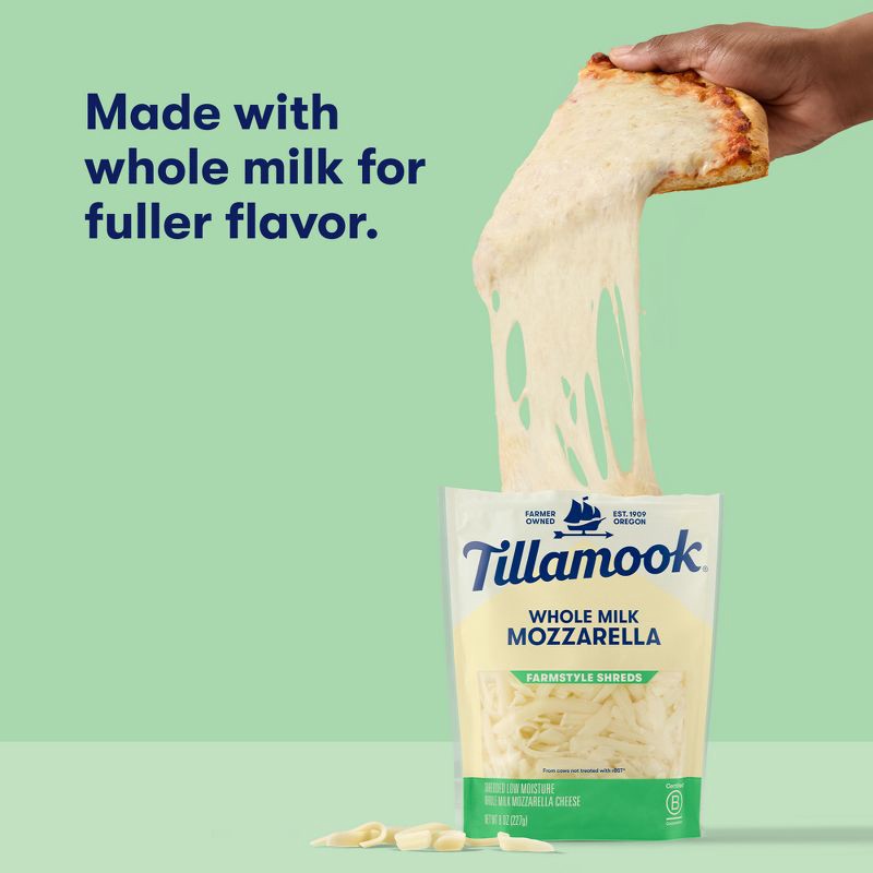 slide 5 of 9, Tillamook Whole Milk Mozzarella Cheese Shred 8oz, 8 oz