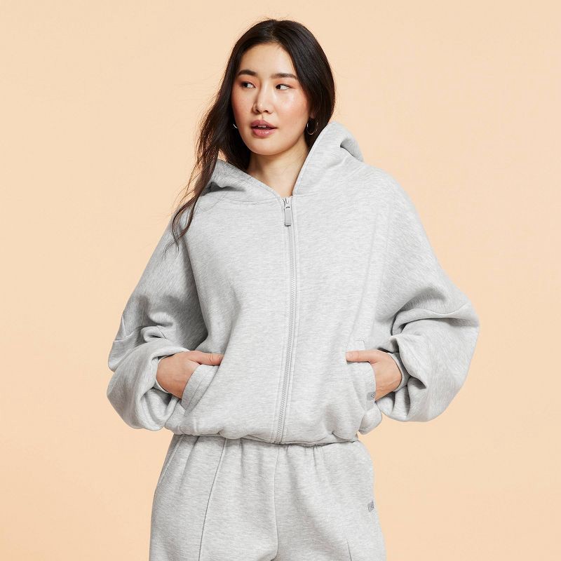 Blogilates Women's Marshmallow Full Zip Hooded Sweatshirt