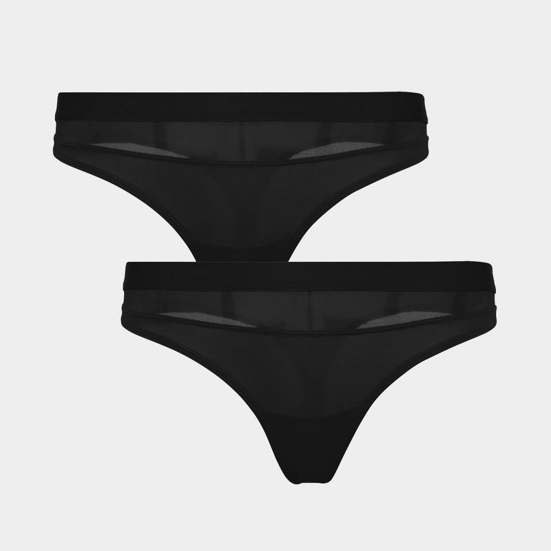 slide 1 of 3, Parade Women's 2pk Thong - Eightball S: Recycled Nylon & Spandex, Lightweight Knit, Cotton Gusset, Machine Washable, 2 ct
