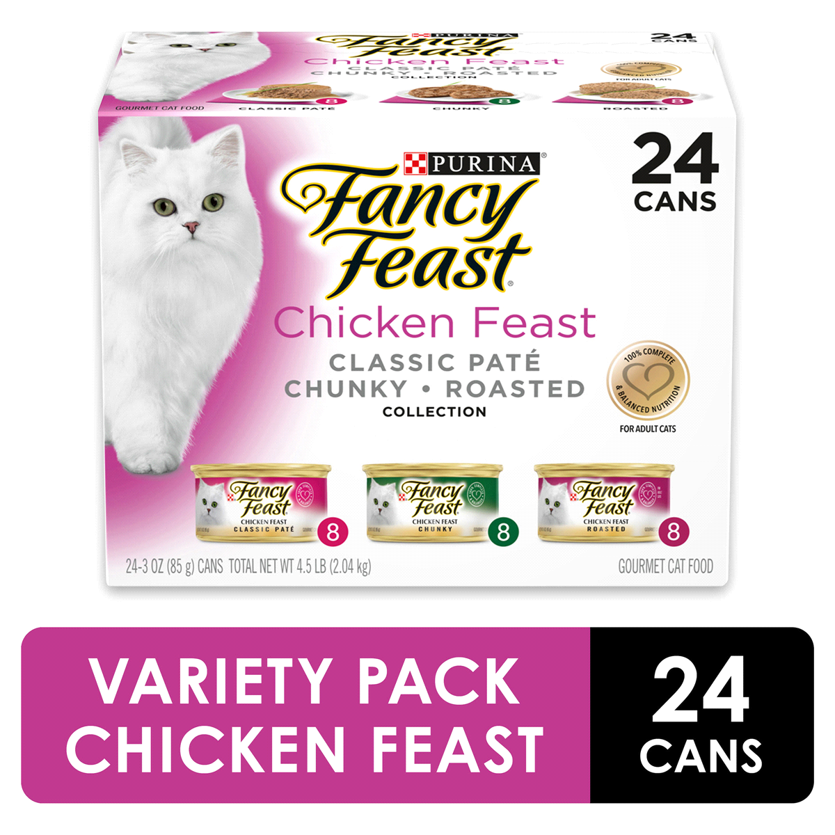 slide 1 of 1, Purina Fancy Feast Chicken Feast Collection Cat Food, 24 ct; 3 oz