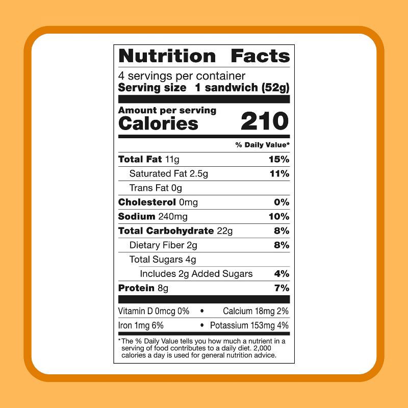 slide 6 of 9, Smucker's Uncrustables Frozen Peanut Butter Sandwich - 7.2oz/4ct, 4 ct; 7.2 oz