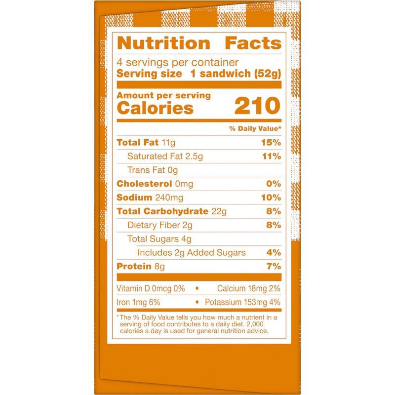 slide 6 of 9, Smucker's Uncrustables Frozen Peanut Butter Sandwich - 7.2oz/4ct, 4 ct; 7.2 oz